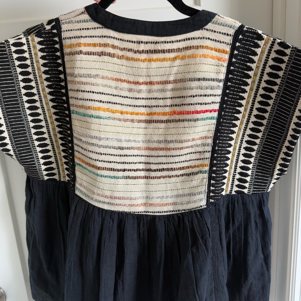 THML Black and Cream Embroidered Blouse - Picture 4 of 5